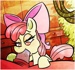 Size: 720x670 | Tagged: explicit, artist:mr3radio, apple bloom, applecest, barn, big macintosh, blowjob, brother and sister, earth pony, female, foalcon, g4, horsecock, imported from derpibooru, incest, male, nudity, oral, penis, pony, ship:macbloom, siblings, stallion, straight, vein, veiny cock