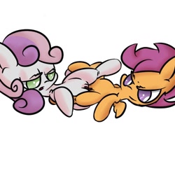 Size: 1024x1024 | Tagged: explicit, artist:olympic tea bagger, scootaloo, sweetie belle, cute, cute porn, female, foalcon, g4, imported from derpibooru, lesbian, nudity, sex, ship:scootabelle, tribadism, vagina, vulva
