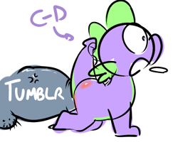 Size: 1000x800 | Tagged: explicit, artist:pokehidden, spike, anal, and then spike was gay, dragon, foalcon, g4, gay, imported from derpibooru, insertion, large insertion, male, meta, metaphor, nudity, penis, tumblr