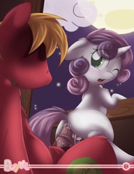 Size: 762x992 | Tagged: explicit, artist:sip, sweetie belle, age difference, anal, anal creampie, anal orgasm, big macintosh, buy me, creampie, cum, earth pony, female, femsub, filly, foal, foalcon, from behind, g4, genitals, imported from derpibooru, large penetration, male, maledom, moon, night, nudity, orgasm, penetration, pony, pony on pony action, reverse cowgirl, sex, ship:sweetiemac, simultaneous orgasm, sitting, stallion, stallion on filly, straight, submissive, vaginal secretions, vulva, window