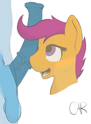 Size: 1777x2412 | Tagged: explicit, artist:crashairrig, rainbow dash, scootaloo, balls, bipedal, cock worship, foalcon, futa, futa on female, futa rainbow dash, g4, horsecock, imported from derpibooru, intersex, nudity, penis, pony, ship:scootadash, shipping