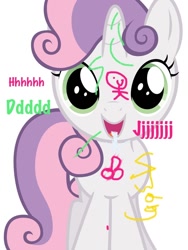 Size: 768x1024 | Tagged: explicit, sweetie belle, 1000 hours in ms paint, cum, female, foalcon, g4, imported from derpibooru, ms paint, nudity, penis, stick figure, stylistic suck, swag, text, wat
