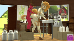Size: 1920x1080 | Tagged: explicit, artist:gorilka, 3d, animated, anthro, banned from derpibooru, big mcintosh, cow, cow pony, female, imported from twibooru, incest, lactation, male, milk, milking machine, pear butter, shotacon, sound, source filmmaker, straight, straight shota, underage, webm