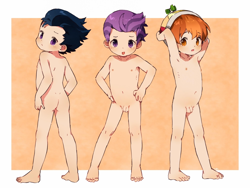 Size: 2000x1500 | Tagged: explicit, artist:thebrushking, button mash, banned from derpibooru, human, humanized, imported from twibooru, male, males only, nude model, pose, rumble, shotacon, tender taps, underage