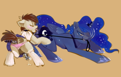 Size: 743x473 | Tagged: explicit, artist:busoni, princess luna, age difference, alicorn, anal beads, anal insertion, analingus, analingus on female, backside gobbling, bedroom eyes, blushing, chastity, chastity cage, clothes, cockblock, collar, colt, crossdressing, drool, drool string, duo, earth pony, eyes closed, female, femdom, floppy ears, foal, foalcon, g4, grin, imported from derpibooru, insertion, leash, legwear, licking, looking back, lube, male, male on female analingus, mare, mare on colt, mouth hold, nudity, open mouth, oral, panties, pipsqueak, pony, precum, sex, sex toy, ship:lunapip, smiling, smirk, stockings, straight, straight shota, thigh highs, tongue out, underwear, vulva, wink