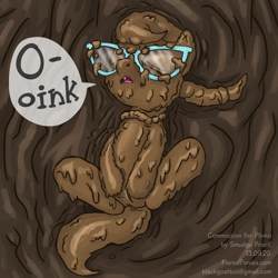 Size: 1000x1000 | Tagged: explicit, artist:smudge proof, silver spoon, anus, commission, covered in mud, dirty, earth pony, female, filly, foal, foalcon, g4, glasses, imported from derpibooru, masturbation, messy, mud, mud bath, nudity, pony, solo, solo female, vulva, wet and messy