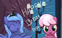 Size: 1533x933 | Tagged: suggestive, artist:an-tonio, artist:deserter, artist:tolpain, princess luna, alicorn, anthro, banned from derpibooru, cheerilee, cropcon, cropped, dialogue, female, happy birthday, implied pipsqueak, implied shotacon, imported from twibooru, male, s1 luna, shotacon, underage, woona, younger