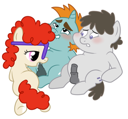 Size: 790x736 | Tagged: explicit, artist:kog, ahegao, blowjob, colt, female, filly, foal, foalcon, g4, glasses, imported from derpibooru, lip bite, male, nudity, oral, penis, sex, show accurate, show accurate porn, snips, straight, truffle shuffle, twist