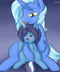 Size: 1000x1200 | Tagged: explicit, artist:lamia, oc, oc:cobalt, oc:serenity, blushing, commission, daddy, father, father and child, father and daughter, female, foalcon, hoofing, horn, horngasm, hornjob, imported from derpibooru, incest, male, moaning, oc only, orgasm, pony, rubbing, shipping, straight, unicorn, vaginal secretions, wet