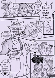 Size: 1240x1748 | Tagged: explicit, artist:anibaruthecat, rainbow dash, scootaloo, comic:cuddle clouds, comic, exploitable meme, female, filly, foal, foalcon, futa, futa on female, futa on filly, futa rainbow dash, g4, imported from derpibooru, intersex, iwtcird, masochism, pegasus, penetration, pomf, pony, sex, ship:scootadash, shipping, tight fit, vaginal, vulgar, wingboner
