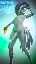 Size: 2304x4096 | Tagged: explicit, artist:simon_sklar, oc, oc:simona, 3d, anthro, banned from derpibooru, censored, female, food, futa, imported from twibooru, intersex, lolicon, oc only, pizza, solo, solo female, underage