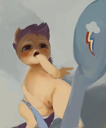 Size: 581x700 | Tagged: explicit, artist:php91, rainbow dash, scootaloo, dead source, female, foalcon, g4, imported from derpibooru, lesbian, mare on filly, nudity, ship:scootadash, shipping, uncanny valley, vagina
