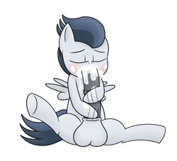 Size: 1100x1000 | Tagged: explicit, artist:pvryohei, autofellatio, balls, big penis, blowjob, cum, cum in mouth, cum in own mouth, foalcon, g4, imported from derpibooru, impossibly large penis, male, masturbation, nudity, oral, pegasus, penis, pony, rumble, sex, solo, solo male