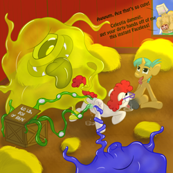 Size: 1000x1000 | Tagged: explicit, artist:ace wingham, anus, balls, blowjob, butt, cum, female, foalcon, g4, group sex, imported from derpibooru, male, monster, no face, nudity, oral, oviposition, penis, plot, pony, sex, ship:snailstwist, slime, snails, straight, tentacle porn, tentacles, threesome, twist, unicorn, vulva, wat