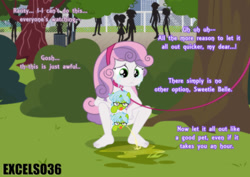 Size: 935x661 | Tagged: questionable, artist:excelso36, sweetie belle, banned from derpibooru, censored, female, fetish, human, humanized, imported from twibooru, lolicon, peeing on the floor, pissing, underage, urine, watersports