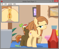 Size: 616x509 | Tagged: explicit, artist:tiarawhy, button mash, oc, oc:cream heart, anatomically correct, anus, butt, button mash's milf quest, button's adventures, canon x oc, colt, creambutt, cunnilingus, dock, earth pony, earth pony oc, female, foal, foalcon, g4, imported from derpibooru, incest, male, mare, mother and child, mother and son, nudity, oral, plot, ponut, pony, raised tail, ship:buttoncest, show accurate, show accurate porn, straight, straight shota, vulva, vulvar winking, wink