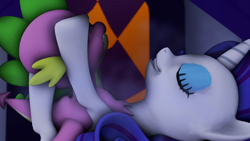 Size: 1920x1080 | Tagged: questionable, artist:udacom, rarity, spike, 3d, age difference, dead source, dragon, female, foalcon, g4, imported from derpibooru, male, mare, pony, sex, ship:sparity, shipping, softcore, source, source filmmaker, straight