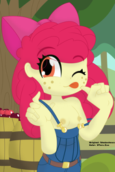 Size: 3666x5454 | Tagged: questionable, artist:dtavs.exe, artist:shadowhawx, apple bloom, ;p, adorabloom, adorasexy, apple, apple bloom's bow, apple tree, areola, banned from derpibooru, barrel, body freckles, bow, braless, breasts, child, clothes, color edit, colored, cute porn, delicious flat chest, edit, equestria girls, exposed breasts, eye clipping through hair, eyebrows visible through hair, female, flattle bloom, food, freckles, g4, hair bow, high res, imported from twibooru, lolicon, looking at you, naked overalls, nipples, no underwear, nudity, off the shoulder, one eye closed, outdoors, overalls, pointing, pose, sexy, shoulder freckles, signature, silly face, sketch, solo, solo female, straps, sweet apple acres, tongue out, tree, underage, wink, winking at you
