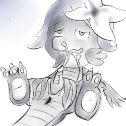 Size: 4000x4000 | Tagged: explicit, artist:allistorrichards, spike, anus, crossdressing, cum, dragon, facial, foalcon, g4, imported from derpibooru, male, monochrome, nudity, penis, solo, solo male, wingless spike