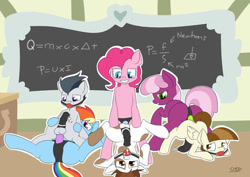 Size: 1280x905 | Tagged: explicit, artist:smog, pinkie pie, rainbow dash, 180 penis, anal insertion, anal orgasm, ballgag, balls, butt bump, butt to butt, butt touch, cheerilee, classroom, cockring, colt, cum, cumming, earth pony, featherweight, female, female on male, femdom, foal, foalcon, g4, gag, group sex, imported from derpibooru, insertion, male, malesub, mare on colt, nudity, orgasm, orgy, pegasus, pegging, penis, piledriver, pipsqueak, pony, pony on pony action, ponyville schoolhouse, precum, reverse cowgirl, rumble, sex, sex toy, straight, straight shota, strapon, submissive