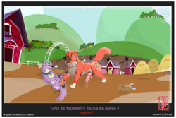 Size: 920x615 | Tagged: explicit, artist:fennec, spike, big macintosh, canine penis, dog, dragon, equestria girls, foalcon, g4, gay, horsecock, imported from derpibooru, interspecies, male, nudity, penis, spike the dog