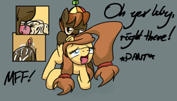 Size: 1400x800 | Tagged: explicit, button mash, oc, oc:cream heart, age difference, ahegao, analingus, analingus on female, anus, artist needed, canon x oc, colt, colt on mare, dialogue, drool, earth pony, earth pony oc, female, foal, foalcon, g4, genitals, hoofing, imported from derpibooru, incest, male, male on female analingus, mare, mother and child, mother and son, nudity, oral, pony, pony on pony action, reverse foalcon, sex, ship:buttoncest, straight, straight shota, vagina, vaginal secretions, vulva