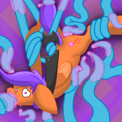 Size: 750x750 | Tagged: explicit, artist:hi-scootaloo, scootaloo, animated, female, foalcon, g4, imported from derpibooru, lube, scootatentacles, tentacle blowjob, tentacle porn, tentacles, vibrate