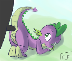 Size: 800x678 | Tagged: explicit, artist:flyingfox, spike, anal, anus, balls, dragon, foalcon, g4, gay, imported from derpibooru, male, nudity, penis