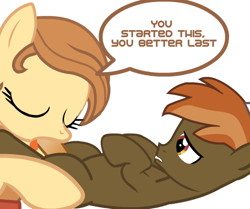 Size: 523x438 | Tagged: explicit, artist:tiarawhy, button mash, oc, oc:cream heart, age difference, blowjob, button mash's milf quest, button's adventures, canon x oc, colt, dialogue, earth pony, earth pony oc, female, foal, foalcon, g4, imported from derpibooru, incest, male, mare, mare on colt, mother and child, mother and son, nudity, oral, penis, pony, sex, ship:buttoncest, show accurate, show accurate porn, speech bubble, straight, straight shota