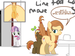 Size: 500x375 | Tagged: explicit, artist:tiarawhy, button mash, sweetie belle, oc, oc:cream heart, age difference, anatomically correct, animated, anus, butt, button mash's milf quest, button's adventures, buttons, canon x oc, caught, colt, colt on mare, creambutt, cunnilingus, door, earth pony, earth pony oc, female, filly, foal, foalcon, g4, imported from derpibooru, incest, male, mare, milf, mother and child, mother and son, nudity, plot, pony, raised leg, raised tail, scrunchy face, sex, ship:buttoncest, straight, straight shota, unicorn, vulva, wip