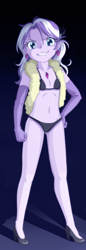 Size: 343x1000 | Tagged: suggestive, artist:uotapo, diamond tiara, banned from derpibooru, belly button, bra, clothes, cropped, edit, equestria girls, fangs, female, gloves, halloween, holiday, human, imported from twibooru, lolicon, panties, solo, solo female, underage, underwear, underwear edit, vampire