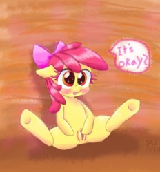 Size: 466x502 | Tagged: explicit, artist:danadyu, apple bloom, female, foalcon, g4, imported from derpibooru, masturbation, nudity, solo, solo female, spreading, underhoof, vagina