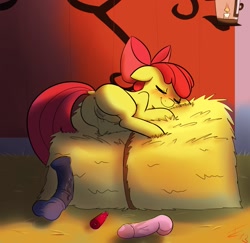 Size: 1269x1234 | Tagged: explicit, artist:crade, apple bloom, afterglow, aftersex, anus, butt, dildo, earth pony, female, foalcon, g4, human dildo, implied masturbation, imported from derpibooru, nudity, plot, pony, sex toy, solo, solo female, vagina, vaginal secretions, vibrator, vulva