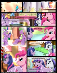 Size: 1165x1500 | Tagged: explicit, artist:kitsuneyoukai, applejack, pinkie pie, princess celestia, rarity, spike, twilight sparkle, comic:dragon you over, comic, dragon, estrus, foalcon, g4, imported from derpibooru, masturbation, nudity, vagina, vaginal secretions
