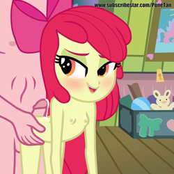 Size: 4000x4000 | Tagged: explicit, artist:cloppy hooves, apple bloom, applecest, ass, balls, banned from derpibooru, bedroom eyes, big mcintosh, brother and sister, butt, cum, equestria girls, eyeshadow, female, hotdogging, human, human on equestria girl action, imported from twibooru, incest, lolicon, macbloom, makeup, male, nipples, nudity, penis, shipping, show accurate, show accurate porn, siblings, straight, underage