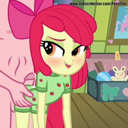 Size: 4000x4000 | Tagged: explicit, artist:cloppy hooves, apple bloom, applecest, balls, banned from derpibooru, bedroom eyes, big mcintosh, brother and sister, clothes, cum, equestria girls, eyeshadow, female, hotdogging, human, imported from twibooru, incest, lolicon, macbloom, makeup, male, nudity, pajamas, penis, shipping, show accurate, show accurate porn, siblings, straight, underage