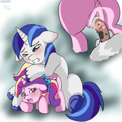 Size: 1500x1500 | Tagged: explicit, artist:makoruu, shining armor, age regression, cum, female, filly, filthy dirty married sex, foal, foalcon, g4, good clean married sex, imported from derpibooru, male, nudity, penis, princess cadance, sex, ship:shiningcadance, shipping, size difference, straight, vaginal