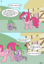 Size: 825x1200 | Tagged: explicit, artist:3pac, pinkie pie, spike, 2 panel comic, age difference, anus, butt, chris hansen, comic, dragon, earth pony, female, foalcon, g4, implied rarity, imported from derpibooru, male, mare, nudity, plot, pony, presenting, presenting butt, vulva, wingless spike
