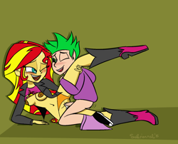 Size: 1280x1032 | Tagged: explicit, artist:superion, spike, banned from derpibooru, blushing, equestria girls, female, human, humanized, imported from twibooru, male, sex, shipping, shotacon, straight, straight shota, sunset shimmer, sunsetspike, underage