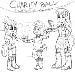 Size: 1000x1000 | Tagged: explicit, artist:smudge proof, apple bloom, alcohol, anthro, ball, banned from derpibooru, barefoot, blushing, bowtie, cheerilee, clothes, equestria girls, exhibitionism, feet, flaccid, foreskin, grin, human penis, imported from twibooru, martini, nudity, penis, ponified, pony, public, public nudity, reasonably sized genitals, shotacon, sketch, small penis, smiling, snips, snipsbloom, tuxedo, unconvincing tuxedo, underage, waiter