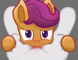 Size: 1000x768 | Tagged: explicit, artist:tegzol, scootaloo, sweetie belle, cunnilingus, female, female pov, foalcon, g4, imported from derpibooru, lesbian, nudity, pov, ship:scootabelle, tongue out, vagina