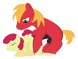 Size: 1675x1268 | Tagged: explicit, apple bloom, applecest, artist needed, big macintosh, brother and sister, earth pony, female, foalcon, g4, hay, imported from derpibooru, incest, male, nudity, penis, pony, sex, ship:macbloom, shipping, siblings, stallion, straight