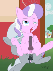 Size: 1280x1707 | Tagged: explicit, artist:tomotaku, diamond tiara, scootaloo, silver spoon, anal, anus, balls, cum, foalcon, futa, futa diamond tiara, futa on futa, futa silver spoon, g4, imported from derpibooru, intersex, nudity, penis, sex, ship:silvertiara, shipping, swing, vagina