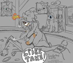 Size: 1000x854 | Tagged: explicit, artist:smudge proof, princess luna, rarity, spike, oc, oc:thunder ring, adultery, anal, anal orgasm, bleeding, blood, carrot, commission, cum, cumming, doggy style, dragon, dragon male on colt, dragon on colt action, dragon on pony action, foalcon, from behind, g4, gay, hug, imported from derpibooru, infidelity, interspecies, male, moonshine, nosebleed, orgasm, pineapple, pipsqueak, pony, ship:lunapip, ship:spikequeak, shipping, simultaneous orgasm, straight