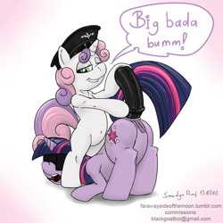 Size: 1000x1000 | Tagged: explicit, artist:smudge proof, sweetie belle, twilight sparkle, anal insertion, ballgag, dead source, dildo, female, foalcon, foaldom, g4, gag, imported from derpibooru, insertion, lesbian, nazi, nudity, pony, sex toy, ship:twibelle, twilight is a foal fiddler, unicorn, unicorn twilight, vulva, waffen-ss, wehrmacht