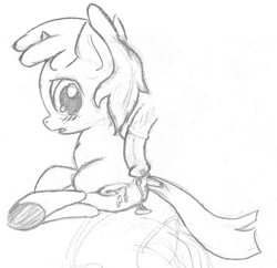 Size: 640x620 | Tagged: explicit, artist:a6p, butt, creampie, cum, dinky hooves, female, foalcon, g4, imported from derpibooru, male, monochrome, nudity, penis, plot, straight, vagina