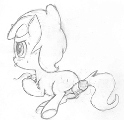 Size: 909x879 | Tagged: explicit, artist:a6p, butt, creampie, cum, dinky hooves, female, foalcon, g4, implied straight, imported from derpibooru, monochrome, nudity, plot, solo, solo female, vagina