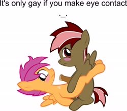 Size: 5430x4758 | Tagged: explicit, artist:sasukex125, oc, oc:orion comet, oc:tagalong, absurd resolution, anal, awkward, blushing, captain hook the biker gorilla, colt, colt on colt, cum, embarrassed, foal, foalcon, gay, horsecock, imported from derpibooru, looking away, male, missionary position, not gay, nudity, oc only, on back, pegasus, penis, pony, pony on pony action, precum, reasonably sized genitals, reverse foalcon, sex