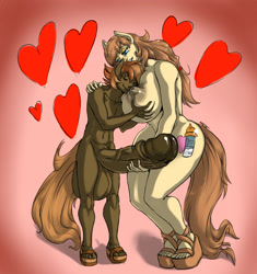 Size: 2089x2218 | Tagged: explicit, artist:crypticfigurines, button mash, oc, oc:cream heart, anthro, balls, banned from derpibooru, bare chest, big balls, big breasts, big penis, breasts, busty cream heart, buttoncest, canon x oc, feet, female, heart, high res, hug, huge breasts, human penis, imported from twibooru, impossibly large balls, impossibly large penis, incest, male, mother, mother and child, mother and son, mother's day, nudity, penis, plantigrade anthro, sandals, shipping, shotacon, son, straight, straight shota, underage