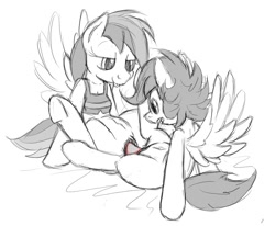 Size: 900x740 | Tagged: explicit, artist:tg-0, rainbow dash, scootaloo, arm hooves, bikini top, blood, bottomless, clothes, defloration, female, foalcon, g4, imported from derpibooru, lesbian, partial color, semi-anthro, sex toy, ship:scootadash, shipping, sketch, virgin